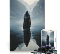 Portrait d'une Figure encapuchonnée Puzzle de 1000 pièces pour Adultes Stimule la mémoire Passe-Temps à la Maison Décoration Murale (50x75cm)