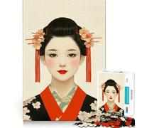 Portrait d'une Geisha aux Fleurs de Cerisier Puzzle de 1000 pièces pour Adolescents Jeu de logique Puissant Idée Cadeau d'anniversaire Bords Nets
