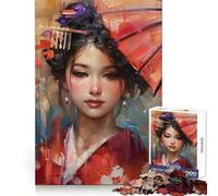 Portrait d'une Geisha avec Parapluie Puzzle de 1000 pièces pour Adolescents Jeu intellectuel Temps en Famille Découpe de qualité Cadeau Unique (38x26cm)