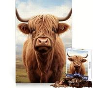 Portrait d'une Vache des Highlands Puzzle de 1000 pièces pour Adultes Puzzle Think Toy Home Enjoy Fine Cutting Cadeau de Noël idéal (50x75cm)