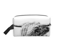 Portrait d'une Vache des Highlands, Trousse de Maquillage de Grande capacité, Trousse de Voyage pour Femme