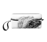 Portrait d'une Vache Highland, Trousse de Maquillage Trousse à cosmétiques Trousse de Toilette de Voyage Portable Pochette de Maquillage