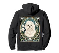 Portrait élégant de Chien Maltais Art Nouveau Sweat à Capuche