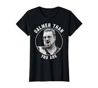 Portrait en Cercle de Big Lebowski Walter, Plus Calme Que Vous ne l'êtes T-Shirt, Femme, Noir, M