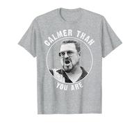 Portrait en Cercle de Big Lebowski Walter, Plus Calme Que Vous ne l'êtes T-Shirt, Homme, Gris Chiné, S