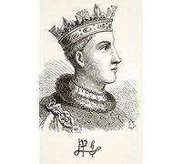 Portrait et autographe du roi Henri V d'Angleterre 1387 à 1422 de l'histoire nationale et domestique de l'Angleterre par William Aubrey Published London Circa 1890 (55,9 x 91,4 cm)