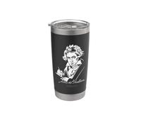 Portrait et signature Ludwig van Beethoven Gobelet isotherme en acier inoxydable double paroi