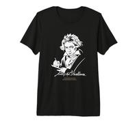 Portrait et Signature Ludwig Van Beethoven T-Shirt Haut de Gamme