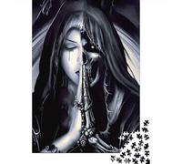 Portrait Femme Noir Blanc Puzzle pour Adultes Puzzle 1000 Pièces Atmosphère de Deuil Papier Puzzle en Famille 70x50cm/1000pcs