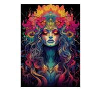 Portrait Fleur Abstrait 1000pcs Mini Puzzle pour Famille Éducatif | 38x26cm Papier Décoration Maison Coupe Précise Cadeau Anniversaire Activité De Groupe