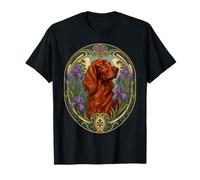 Portrait Floral Art Nouveau Chien Setter Irlandais T-Shirt