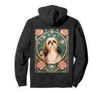 Portrait Floral de Chien Shih Tzu Art Nouveau Sweat à Capuche