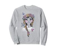 Portrait floral Disney Frozen Anna Sketch Sweatshirt