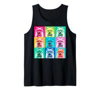 Portrait Graphique coloré Pop Art de Poméranie Débardeur