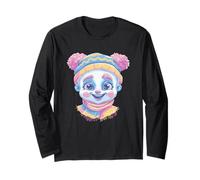 Portrait Graphique de Clown Souriant d'hiver Mignon de Cirque Manche Longue