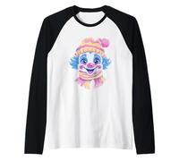 Portrait Graphique de Clown Souriant d'hiver Mignon de Cirque Manche Raglan