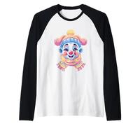 Portrait Graphique de Clown Souriant d'hiver Mignon de Cirque Manche Raglan
