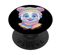 Portrait Graphique de Clown Souriant d'hiver Mignon de Cirque PopSockets PopGrip Adhésif
