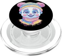 Portrait Graphique de Clown Souriant d'hiver Mignon de Cirque PopSockets PopGrip pour MagSafe