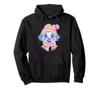 Portrait Graphique de Clown Souriant d'hiver Mignon de Cirque Sweat à Capuche