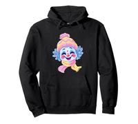 Portrait Graphique de Clown Souriant d'hiver Mignon de Cirque Sweat à Capuche