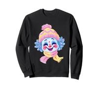 Portrait Graphique de Clown Souriant d'hiver Mignon de Cirque Sweatshirt