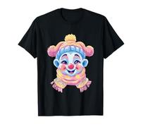 Portrait Graphique de Clown Souriant d'hiver Mignon de Cirque T-Shirt