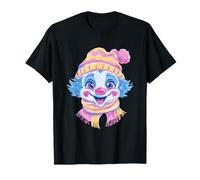Portrait Graphique de Clown Souriant d'hiver Mignon de Cirque T-Shirt