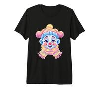 Portrait Graphique de Clown Souriant d'hiver Mignon de Cirque T-Shirt Haut de Gamme