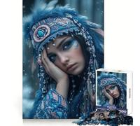 Portrait inspiré des Amérindiens Puzzle de 1000 pièces pour Adultes pour améliorer sa mémoire et se détendre Décoration Murale aux détails précis (38x52cm)