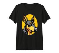 Portrait Intense de Doberman Pinscher T-Shirt Haut de Gamme
