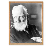Portrait Irish Playwright George Bernard Shaw Photo Art Print Framed Poster Wall Decor 12x16 inch irlandais Jouer Photographier Affiche mur Déco