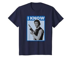 Portrait latéral de Star Wars Han Solo I Know T-Shirt, Enfant, Bleu Marine, 2 Ans