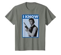 Portrait latéral de Star Wars Han Solo I Know T-Shirt, Enfant, Vert Kaki chiné, 12 Ans