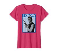 Portrait latéral de Star Wars Han Solo I Know T-Shirt, Femme, Rouge Chiné, L