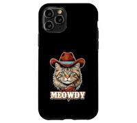 Portrait Meowdy Cat Cowboy Western Rodéo Pet Country Coque pour iPhone 11 Pro