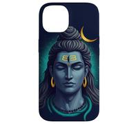 Portrait Minimal de Shiva Croissant de Lune Art Spirituel Coque pour iPhone 14