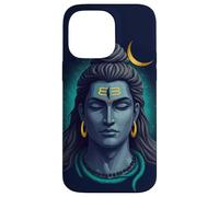 Portrait Minimal de Shiva Croissant de Lune Art Spirituel Coque pour iPhone 14 Pro Max