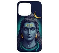 Portrait Minimal de Shiva Croissant de Lune Art Spirituel Coque pour iPhone 15 Pro Max