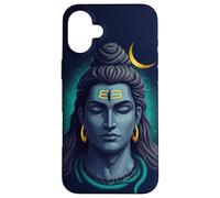 Portrait Minimal de Shiva Croissant de Lune Art Spirituel Coque pour iPhone 16 Plus