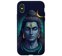 Portrait Minimal de Shiva Croissant de Lune Art Spirituel Coque pour iPhone X/XS