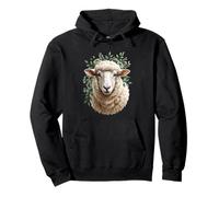 Portrait Mouton Floral Ferme Sweat à Capuche