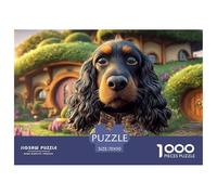Portrait of A Tan Cocker Spaniel Dog 1000 Pièces Carton Premium Coffret De Puzzles Moss-Covered Cottages Stimulant Et Éducatif Jeu Créatif Puzzles As Birthday Gifts 70x50cm/1000pcs