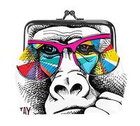 Portrait of Monkey Coin Purses Wallets Vintage Pouch Bags for Gift