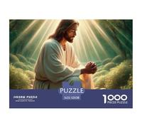 Portrait Paisible Méditatif Lumière Naturelle du Soleil Puzzle 1000 Pièces Papier Puzzle pour Adultes Détente Concentration Famille Décoration Cadeau 52x38cm/1000pcs