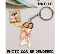 Portrait personnalisé en style 2D, rendu de figure 2D basé sur une photo téléchargée, cadeau de porte-clés personnalisé pour la famille, les amis, la décoration de la salle de thé, de la maison, du ja