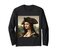 Portrait Pirate inspiré de Mona Lisa avec Chapeau tricorne Manche Longue