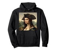 Portrait Pirate inspiré de Mona Lisa avec Chapeau tricorne Sweat à Capuche