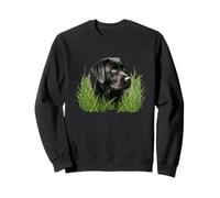 Portrait réaliste de Chien de Laboratoire Noir dans l'herbe Sweatshirt