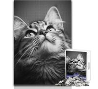 Portrait réaliste d'un Chat tigré - Puzzle de 1000 pièces pour Adolescents - Jeu de développement de la logique pour des Moments précieux - Dimensions:50x75cm